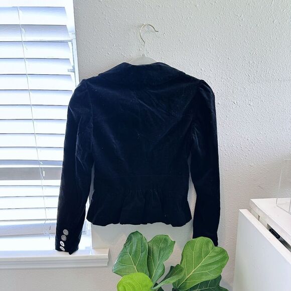 Anthropologie FLOREAT Black Velvet Blazer - Picture 4 of 4